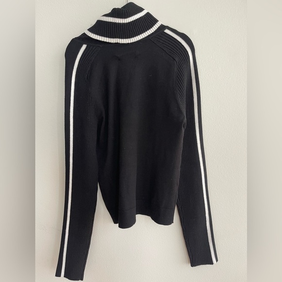 NWT MILLY Minis Girl's Racer Stripe Turtleneck Black/Ecru size 12 - Picture 5 of 5